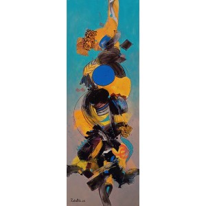 Zohaib Rind, 10 x 31 Inch, Acrylic on Paper, Abstract Painting, AC-ZR-329